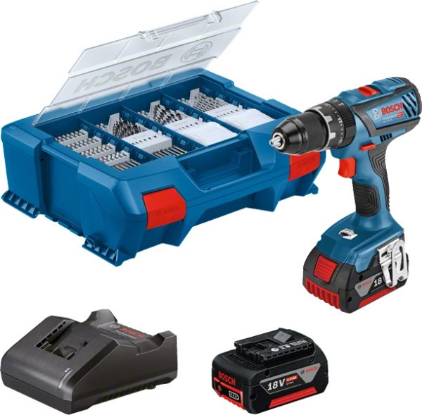Bosch Akku-Bohrschrauber GSB 18V-28 inkl. 82-tlg. Zubehör-Set 2x4Ah