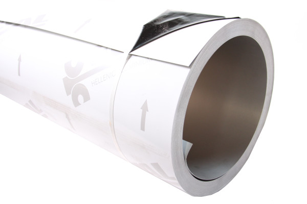 Alu Band Zuschn. 0.8x1000mm RAL 9010 VS Dolomitweiß mit Folie