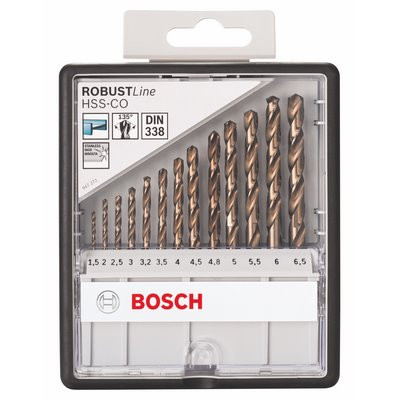 Zestaw wierteł do metalu Bosch HSS-CO Robust Line 13 sztuk.