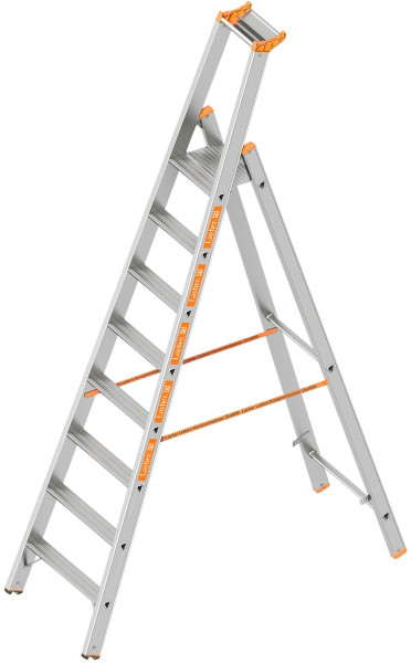 Layher TOPIC 1064 Stufenstehleiter 8 Stufen eins. beg. L 2.70m - 1064.008