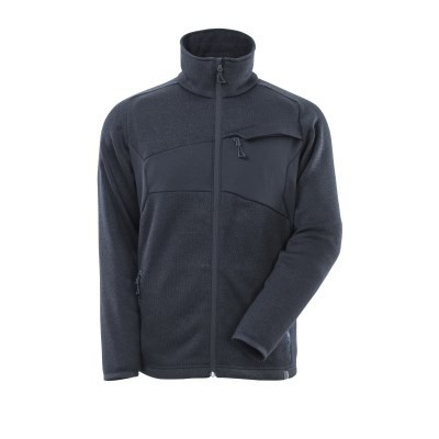 MASCOT® Knitted sweater with zip, black-blue, size M