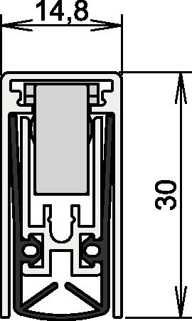 Türdichtung Schall-Ex® L-15/30 WSNr. 1-880 Ausl.1-s.L.833mm Alu. silberf.