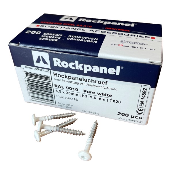 Rockpanel Schrauben Standard 35x4.5mm RAL 9010 (200 Stück)