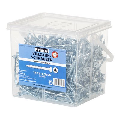 Prima Vielzahn vz Eimer inkl. Bit TX 20 4.5x50mm - 500 Stück