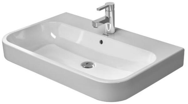 DU Möbelwaschtisch Happy D.2 800 mm m. ÜL. m. HLB. 1 HL. weiss WonderGliss