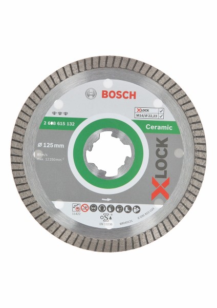 Bosch Diamanttrennscheibe X-LOCK BfC Extra Clean Turbo Ø125x22.23mm