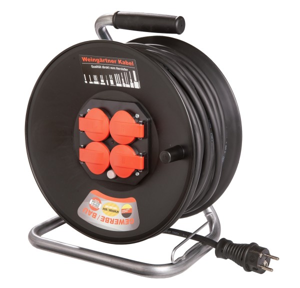 Weingärtner VARIO-LINE Kabeltrommel IP44 H07RN-F 3G1.5 Ø 290mm 40m schwarz