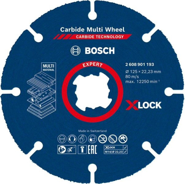 Bosch Trennscheibe Mulit Wheel Ø125x22,23mm Expert Carbide, X-LOCK