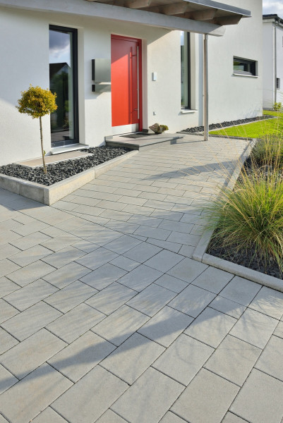 GDM TETRAGO Fugenstein nativo Grau L/B/D: 20/20/8cm mit Fase und 6mm Fuge