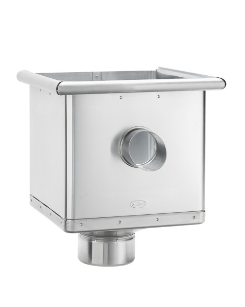 Grömo UGINOX PatinaK41 water trap DN100 283x240x240 cubic exc. with overflow