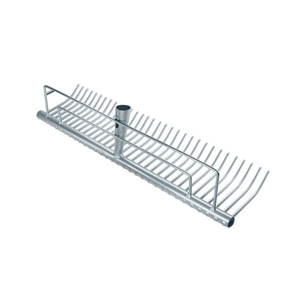 Ideal lawn rake silver powder coated without handle 40 hardened steel tines