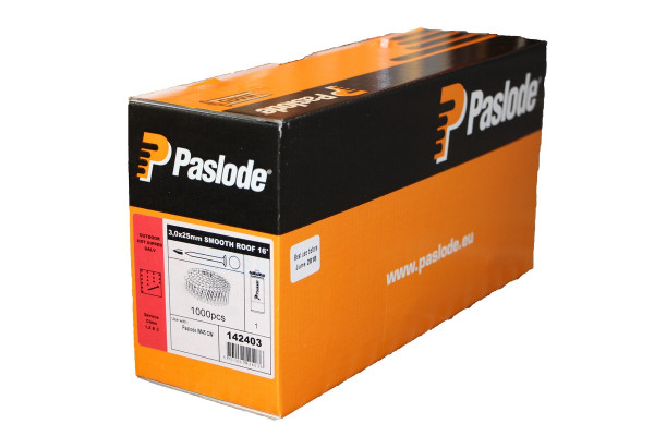 ITW Paslode Dachpappnägel fvz. glatt 16° 3.0x25mm 1000Stk Impulse Pack drahtgeb.