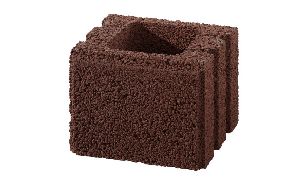 Halbelement Terrano 25x25x20cm braun. haufwerksporig