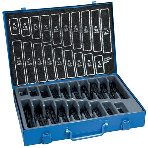 Spiralbohrermagazin DIN338 Typ N 1-10mm steig.um 0.5mm HSS 170tlg.