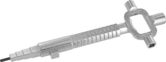 Triuso Bauschlüssel universal 4-Kant 6-Kant 3mm konischer 4-Kant