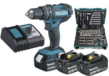 Makita Akku-Schlagbohrschrauber 18V DHP482JX13 2x3.0Ah Akkus + Ladegerät