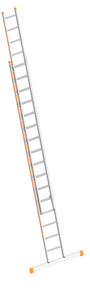 Layher TOPIC 1035 Schiebeleiter 2x16 Sprossen m. Trav. Länge max. 8.00m