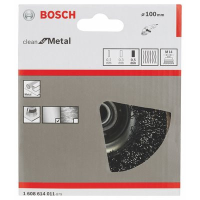 Bosch Topfbürste 0.5mm M14 gewellter Draht Ø100mm