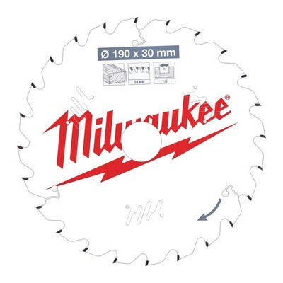 Milwaukee Kreissägeblatt 190/30 Z24 ATB CSB P W 190x30x1.6x24ATB