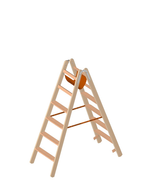 Layher LE Holzstehleiter mit Stufen 2x6 Länge 1.62m - 1020