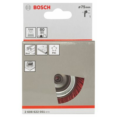 Bosch Topfbürste 1.1mm Nylondraht m. Korund Ø75mm