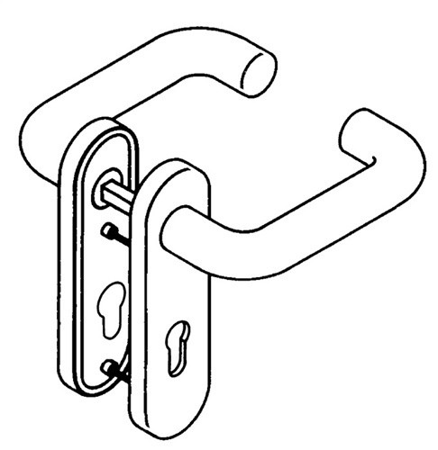 Kurzschildgarnitur 111R01.110 90 Ku.90 PZ Drückergarnitur Hewi