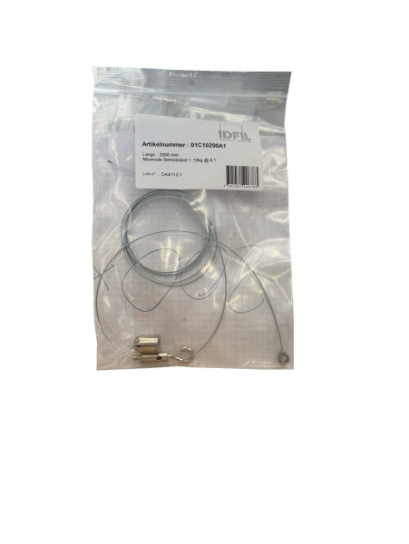 IDIFIL Abhänge-Drahtseil 1mm Speedy S Nickel, Länge 2m, inkl. FIL-Deckensockel