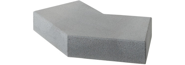 Stufe Vios 135° Ecke 50-50x35x15cm grau kugelgestrahlt