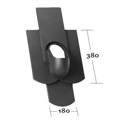 Klöber Venduct® Grundplatte o. Rohr KE0060 f. Biber 18/38cm Vierk. dunkelbr.