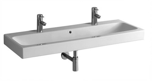 Keramag Waschtisch iCon 1200x485mm m. zwei Hahnlöchern weiß KT