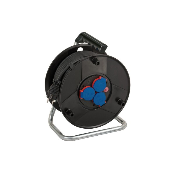 BAT Kabeltrommel H07RN-F3G1.5 schwarz 40m IP44 m. 3 Schutzko. Steckdosen - ST