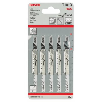 Bosch jigsaw blade for wood T 101 D HCS 5-pack