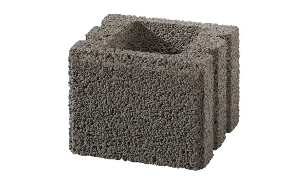 Halbelement Terrano 25x25x20cm grau. haufwerksporig