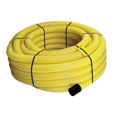 FF-Dränrohr DN 100 gelocht 50m Drainageschlauch Gelb