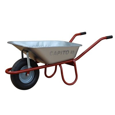 Capito wheelbarrow Allcar assembled 85l steel rim tubular steel frame tipping bar