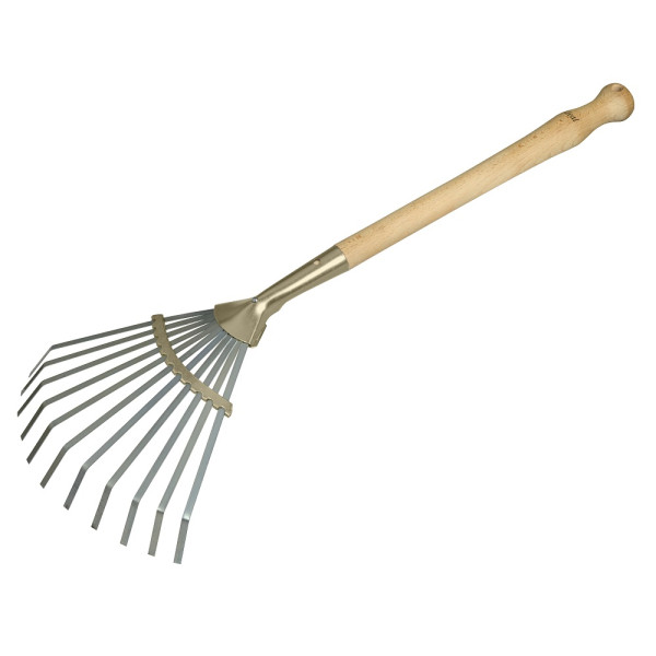 Ideal Kleinfächerbesen 11 flache Feders. 40 cm Buchenstiel handgefertigt gehärtet