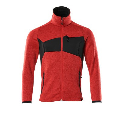 MASCOT® Accelerate knitted sweater with zip, traffic red/black - size M