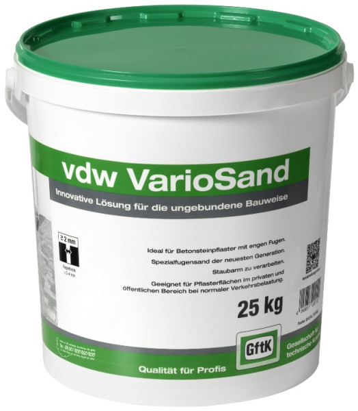 GftK vdw VarioSand basaltgrau 25kg Fugensand für enge Fugen von 2-4mm