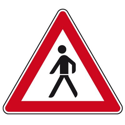 Verkehrszeichen - Fußgänger SL 900 Aufstellung rechts 2mm flach RA 1