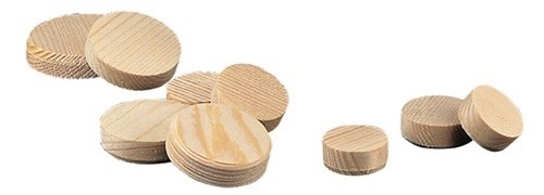 Konusplättchen D.30mm Kiefernholz Inh. je Krt. ca. 260 St.