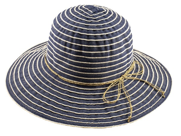 Strohhut Damen Maria blau / weiß Größe 57