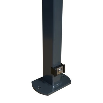 Pfosten m. Bodenpl. anthr. 60x40x1500mm m. Klemmhalter