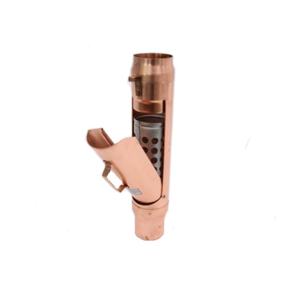 Kupfer Madema Rohrlaubfang Ø 80mm mit Edelstahlkorb