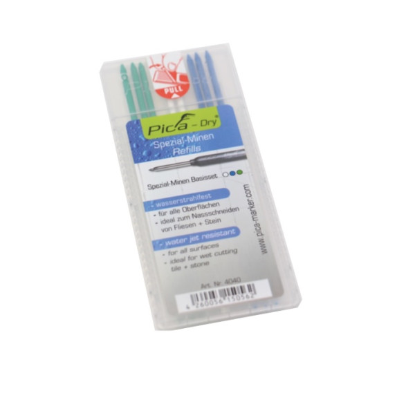 Pica-Dry Ersatzminen wasserstrahlf. 3xBlau 2xWeiss 3xGrün