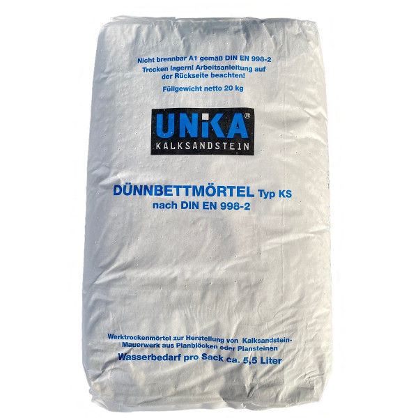 Unika Dünnbettmörtel m. Stützkorn weiß 20kg Sack