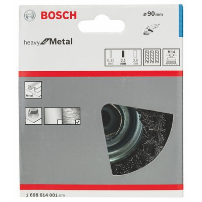 Szczotka garnkowa Bosch 0,5mm M14 drut skręcony Ø90mm