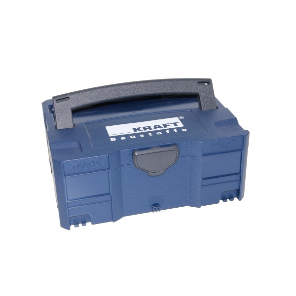 Tanos Systainer T-Loc II lichtgrau KRAFT m. Deckeldruck saphirblau/anthrazit
