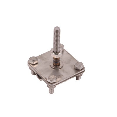 Mastertec Kreuzklemme m. Gewinde M10 f. Erdungsfestpunkt Edelstahl A4 rund/flach