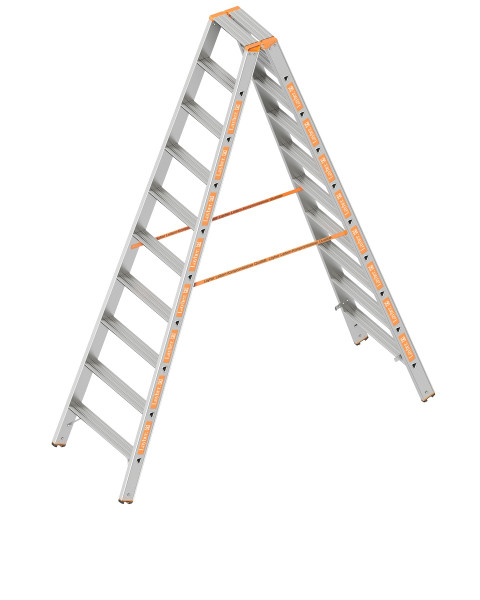 Layher TOPIC 1043 Stufenstehleiter 2x10 Stufen Länge 2.50m - 1043.010