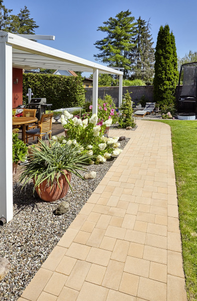 Pflaster Germania antik 14x14x8cm sandbeige gealtert